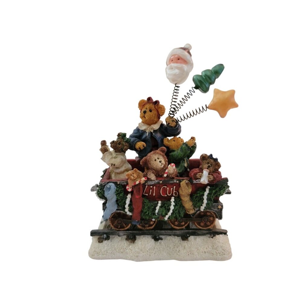 Boyds Bears Lil Cub Nursery Car Christmas Figurine